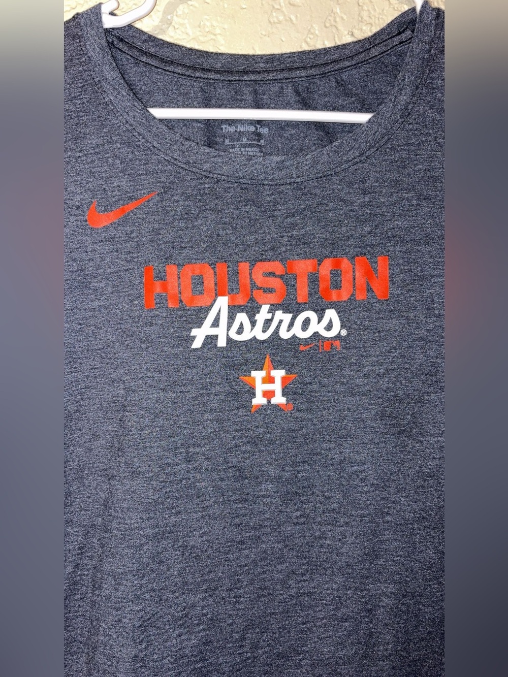 Nike Women’s Houston Astros Tee - Navy Heather with Orange & White Logo